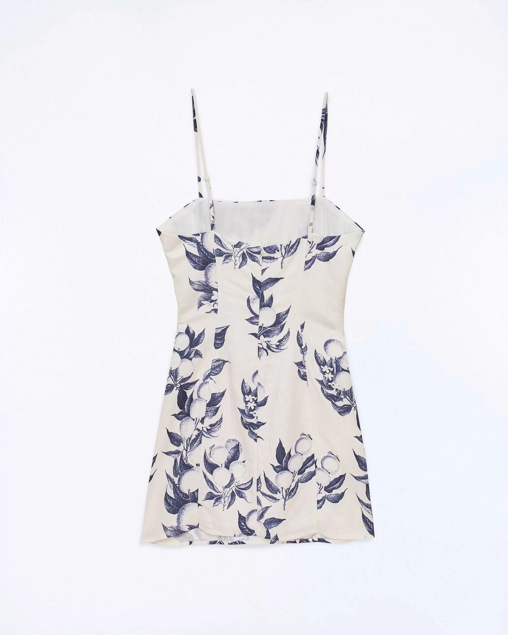 Store FROM FUTURE Robe Courte Bretelle Rivka Toile De Jouy