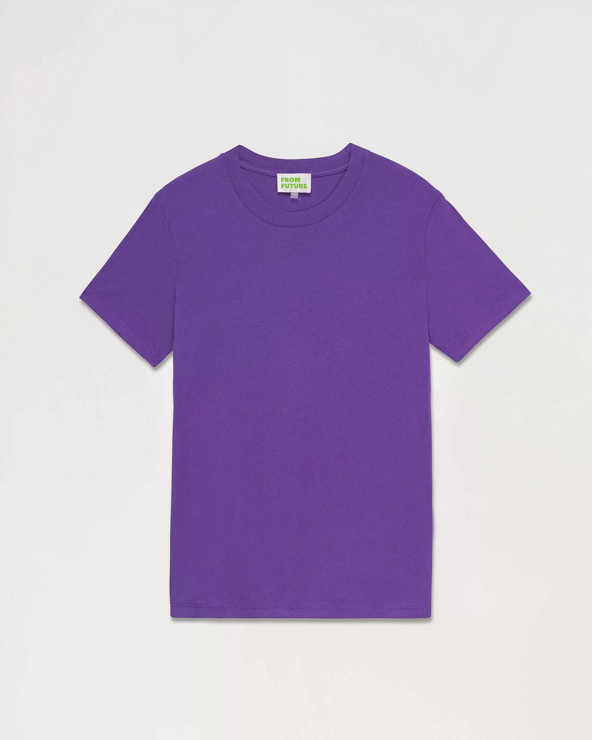 New FROM FUTURE T-Shirt Col Rond Basique Violet Fluo