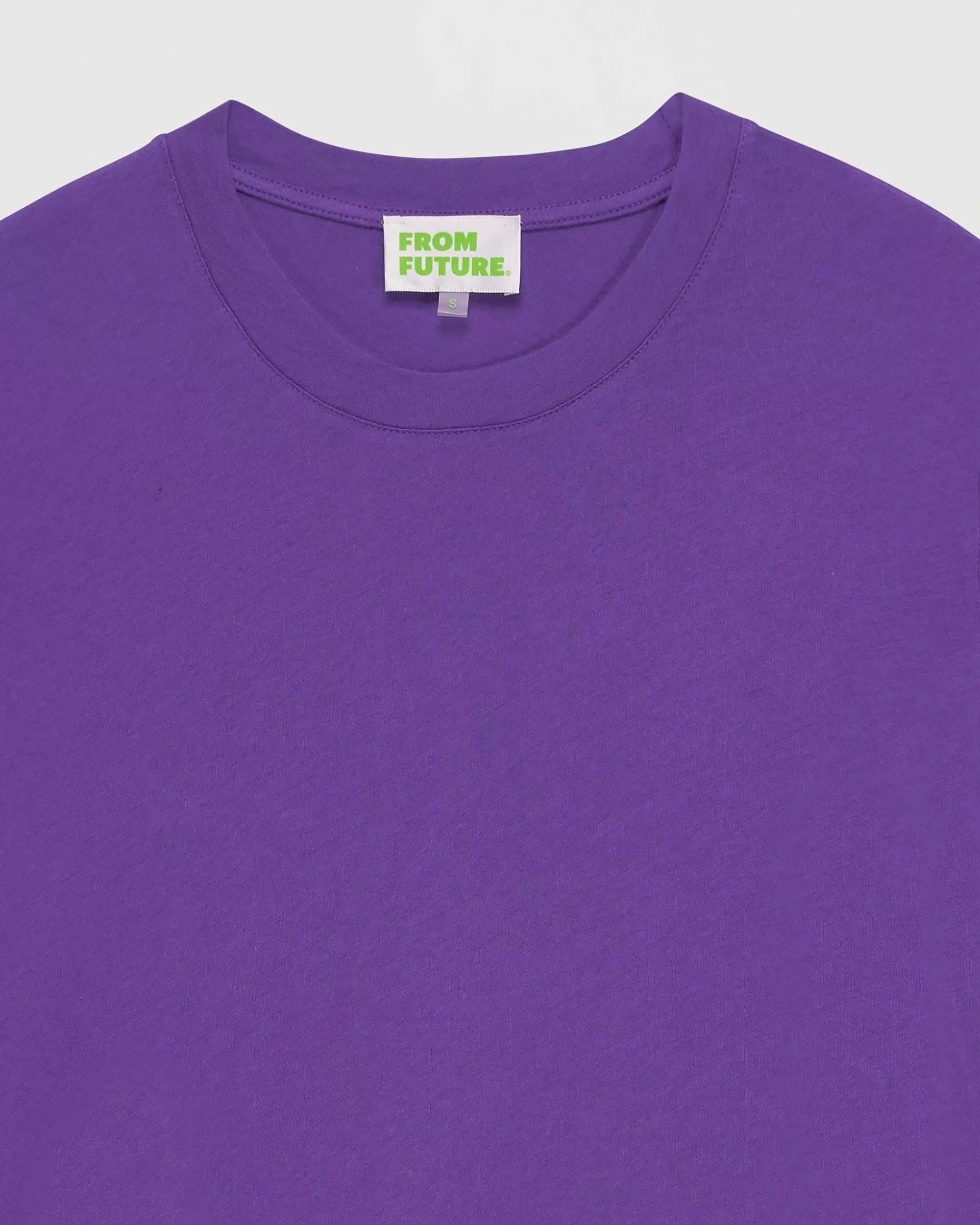 New FROM FUTURE T-Shirt Col Rond Basique Violet Fluo