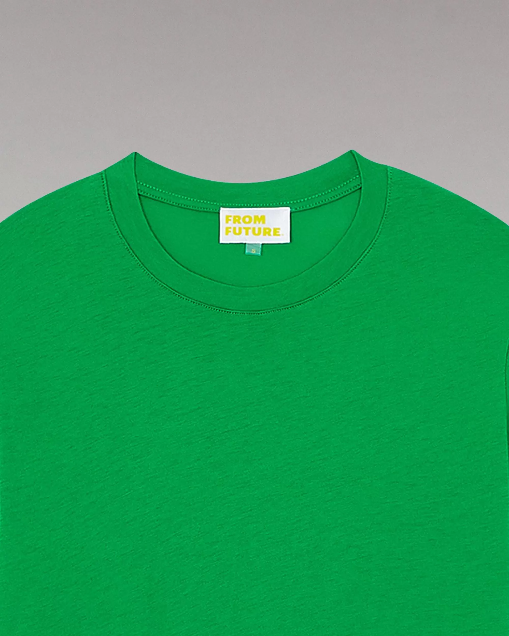 Cheap FROM FUTURE T-Shirt Col Rond Basique Summer Green