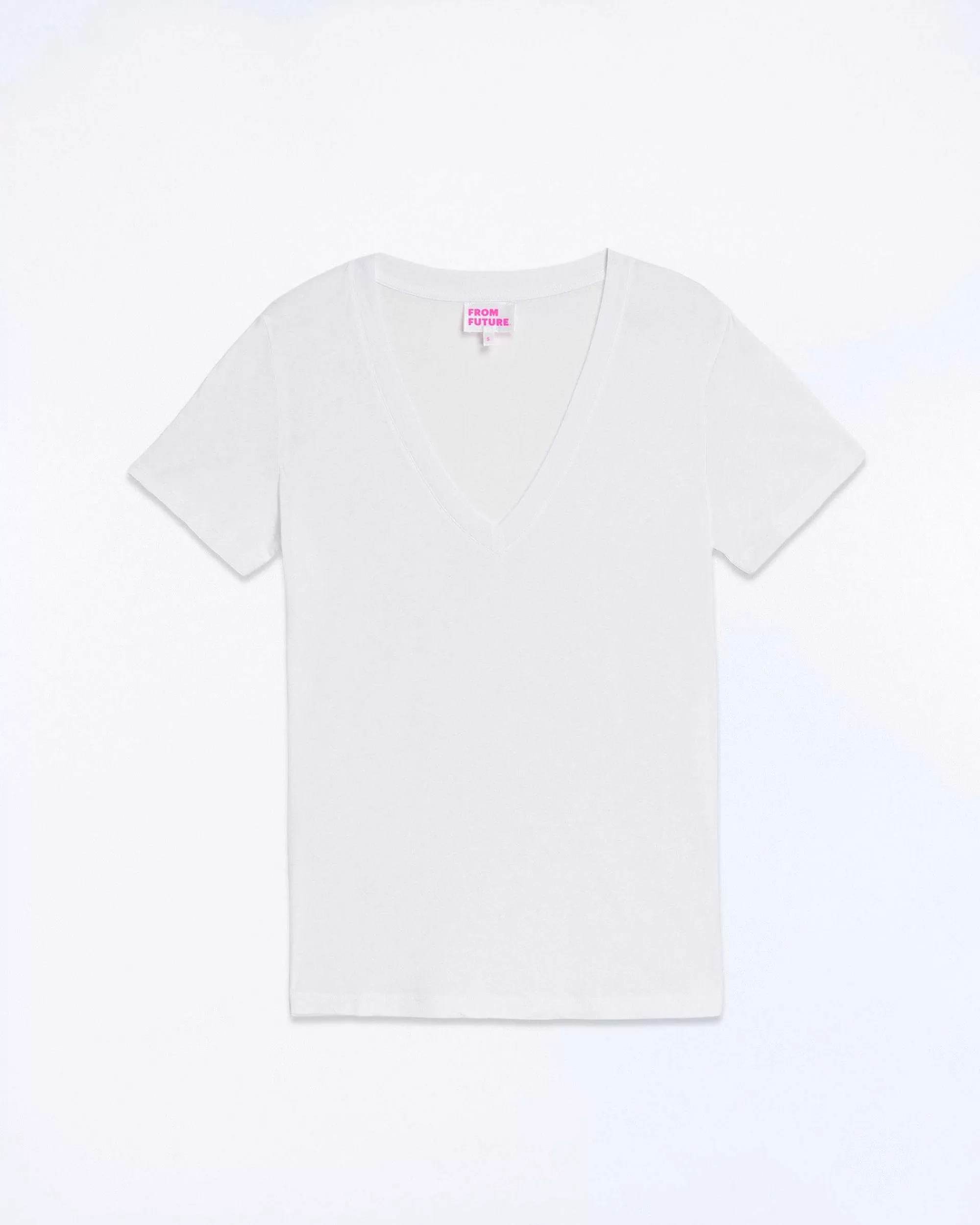 Outlet FROM FUTURE T-Shirt Col V Supima Blanc