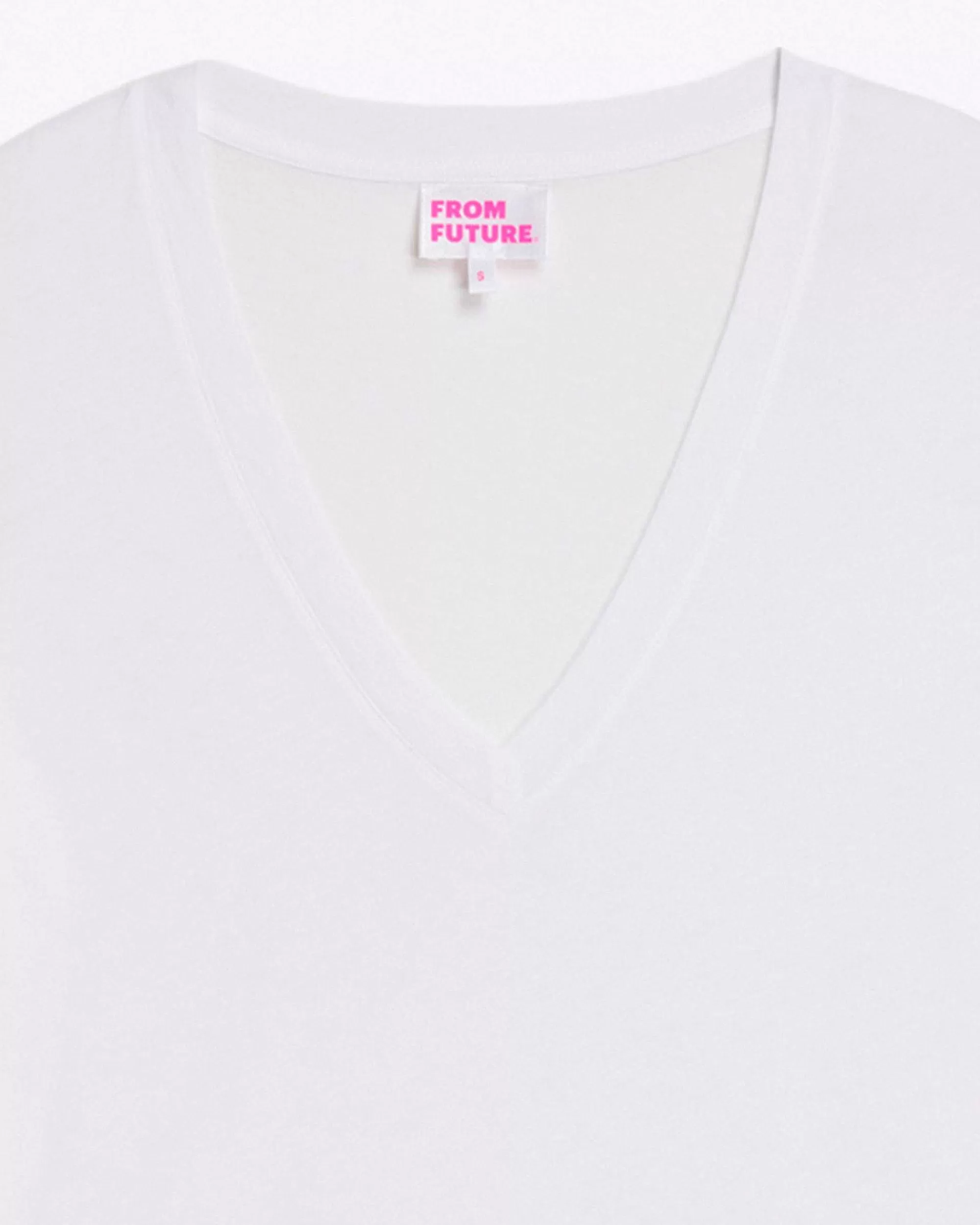 Outlet FROM FUTURE T-Shirt Col V Supima Blanc
